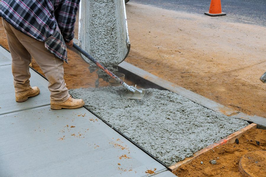 pouring out the cement